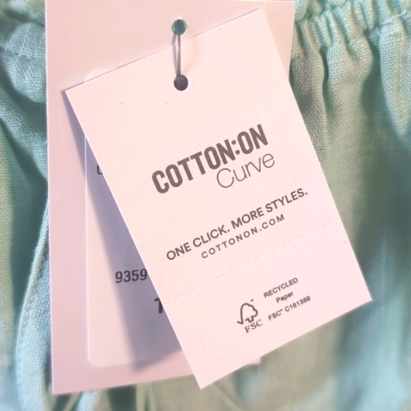 Cotton on Curve Mint green off the shoulder dress Size 18 New with tags - Picture 6 of 16